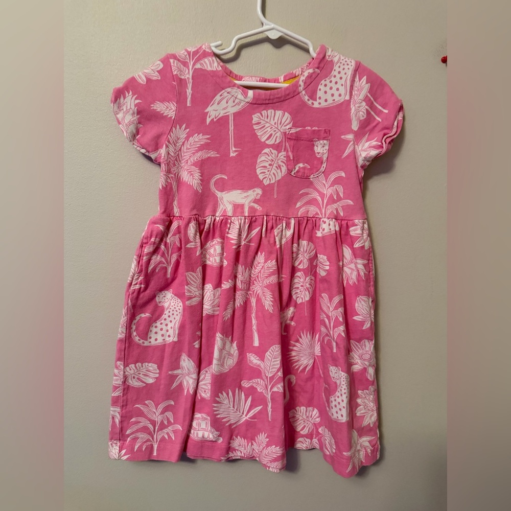 Mini Boden Pink Dress with Animal Print